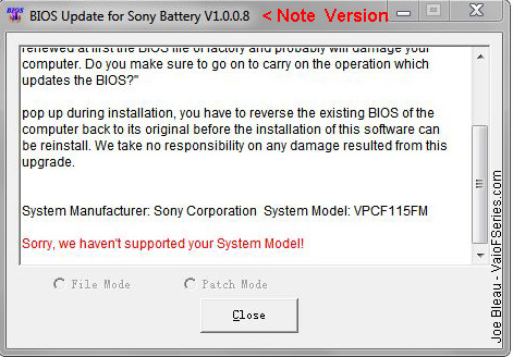 Vaio Third Party Battery BIOS Patch